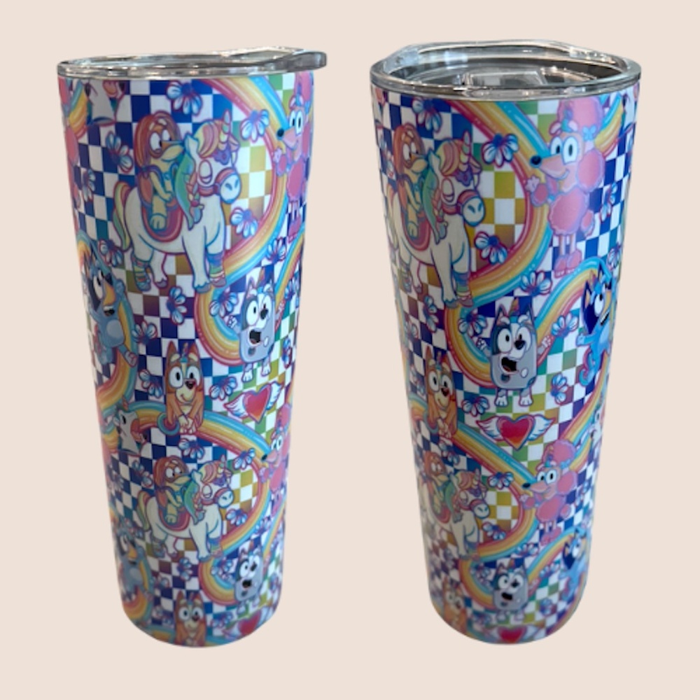 Bluey Rainbow Unicorn Stainless Steel 20oz Tumbler Disney